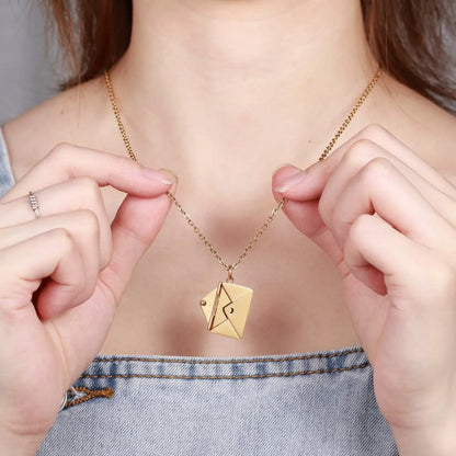 Envelope Necklace with Message - Message Necklace