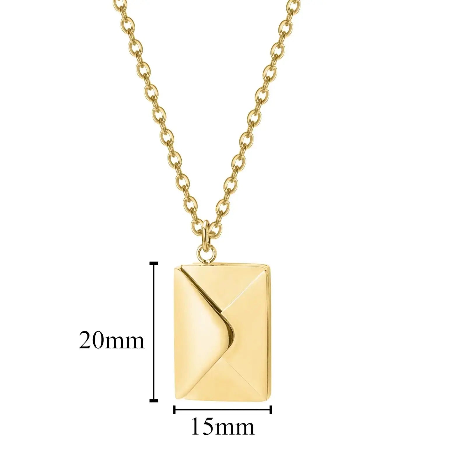 Envelope Necklace with Message - Message Necklace